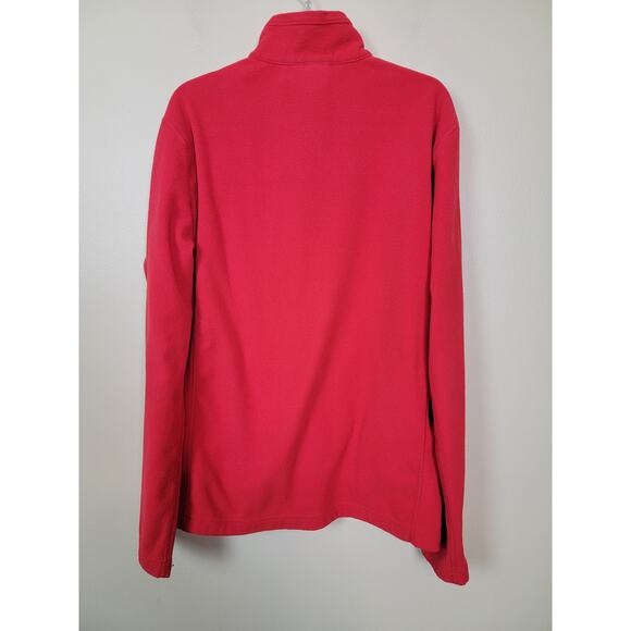 The North Face Full Zip Fleece Jacket Men's Small Red Zipped Pocket Long Sleeve - Picture 4 of 5